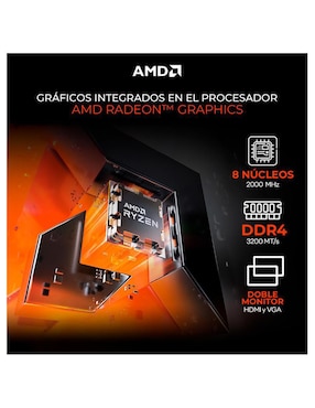 Computadora gamer Xtreme Pc Gaming XTMSIR716GBRENOIRM 24 pulgadas full hd amd ryzen 7 amd radeon graphics 16 gb ram 1 tb ssd