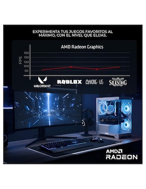 Computadora gamer Xtreme Pc Gaming XTMSIR716GBRENOIRM 24 pulgadas full hd amd ryzen 7 amd radeon graphics 16 gb ram 1 tb ssd