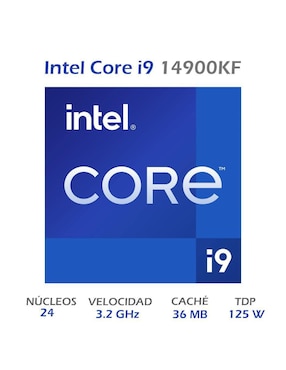 Procesador Intel Core i9 14900KF con 24 núcleos
