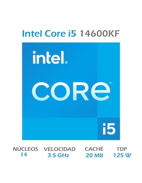 Procesador Intel Core i5 14600KF con 14 núcleos