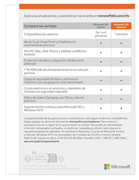 Microsoft 365 Personal Office Microsoft para 1 usuario