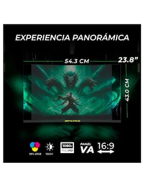 Monitor gamer Dxt Gaming DXT2383CBK VA Full HD 23.8 pulgadas DXTFL24F