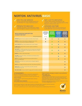 Antivirus Basic Norton para 1 usuario