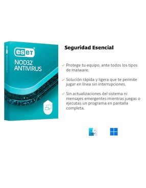 NOD32 Antivirus Eset para 3 usuarios