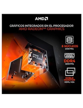 Computadora gamer Xtreme PC Gaming XTBRR716GBRENOIRG AMD Ryzen 7 AMD Radeon Graphics 16 GB Ram 500 GB SSD