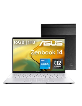 Laptop Thin & Light ASUS Zenbook 14 14 Pulgadas WQXGA Intel Core I5 Intel Iris Xe 16 GB RAM 1 TB SSD + Funda