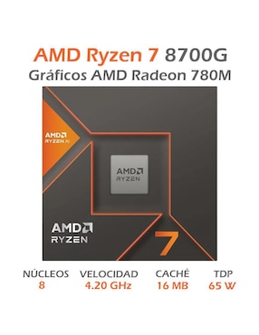 Procesador AMD Ryzen 7 8700G con 8 núcleos