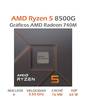 Procesador AMD RYZEN 5 8500G con 6 núcleos