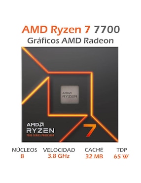 Procesador AMD Ryzen 7 7700 con 8 núcleos