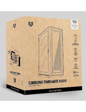 Gabinete de computadora Balam Rush Carbono Twin Mate 6000
