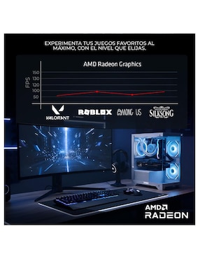 Computadora gamer Xtreme Pc Gaming XTPCR716GBRENOIRMCW 23.8 pulgadas Full HD AMD Ryzen 7 AMD Radeon Graphics 16 GB RAM 500 GB SSD