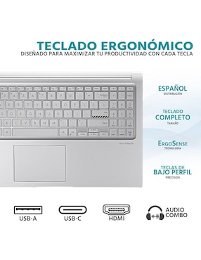 Laptop Asus Vivobook 15 15.6 pulgadas Full HD Intel Core i3 Intel UHD 16 GB RAM 512 GB SSD