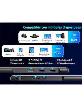 Monitor portátil Genérica standard full HD 15.6 pulgadas 7503051377198