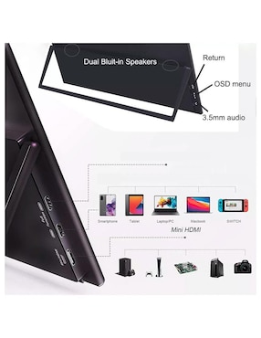 Monitor portátil Genérica standard full HD 15.6 pulgadas DM156FZ