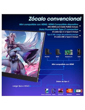 Monitor portátil Genérica standard full HD 15.6 pulgadas 156FC