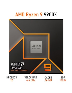 Procesador AMD Ryzen 9 9900X con 12 núcleos