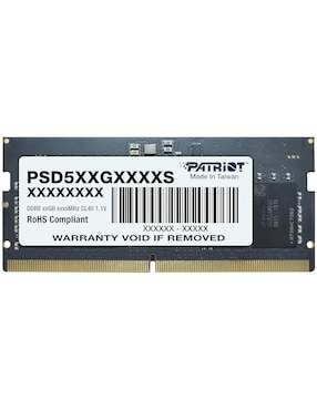 Memoria RAM SODIMM DDR5 Patriot 16 GB PSD516G480081S