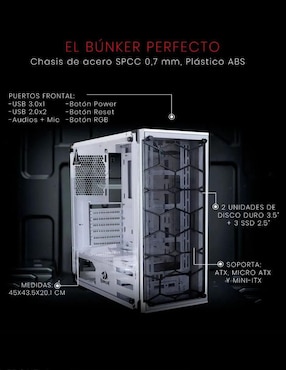 Gabinete Redragon Case Wheeljack blanco