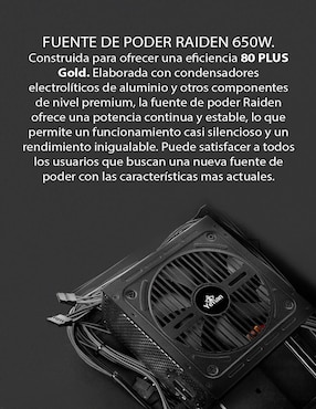 Fuente de poder Yeyian YFG-65002-01_650W_GOLD