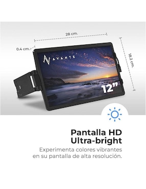 Monitor portátil Avante standard HD 12 pulgadas SIDEWING