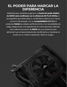 Fuente de poder Yeyian YFW-50020-01 500W_80WH