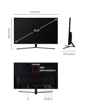 Monitor Viewsonic standard full HD 32 pulgadas VX3211-2K-MHD