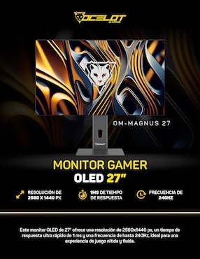 Monitor gamer Ocelotgaming standard 2K 27 pulgadas OM-Magnus 27