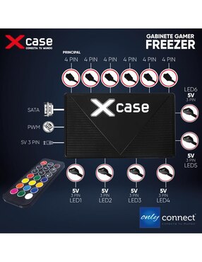 Kit de gabinete gamer Xcase Freezer 7 ventiladores
