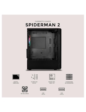 Gabinete Xtreme Pc Gaming Spider-Man II Edition