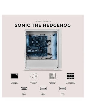 Gabinete Xtreme Pc Gaming Sonic Hedgehog Edition