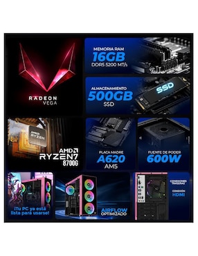 Computadora gamer Xtreme PC Gaming XTPCR732GB5780MMDP 27 pulgadas Full HD AMD Ryzen 7 AMD Radeon 780M 16 GB RAM 500 GB SSD