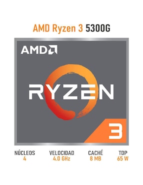 Procesador AMD Ryzen 3 5300G con 4 núcleos