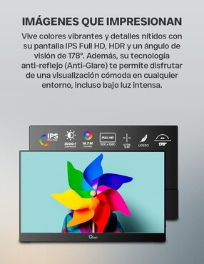 Monitor portátil Qian standard full HD 15.6 pulgadas QMP-IP16S
