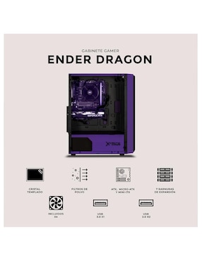 Gabinete Xtreme Pc Gaming Minecraft Ender Dragon