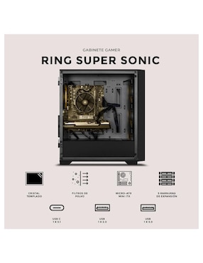 Gabinete Xtreme Pc Gaming Ring Super Sonic