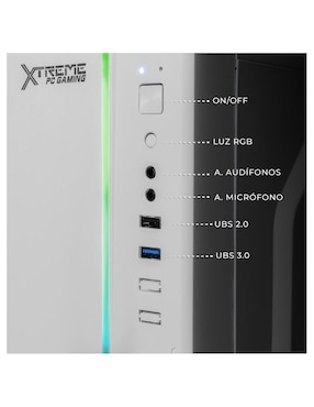 Computadora gamer Xtreme PC Gaming XTPCR316GBVEGA8MUW 23.8 pulgadas Full HD AMD Ryzen 3 AMD Radeon Vega 8 16 GB RAM 500 GB SSD