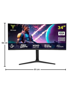Monitor gamer Yeyian standard WQHD 34 pulgadas PROACT YMC-FV234 CURVO