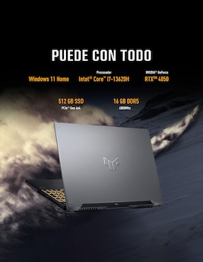 Laptop gamer Asus Tuf Gaming F16 16 pulgadas Full HD+ Intel Core i7 NVIDIA GeForce RTX 4050 16 GB RAM 512 GB SSD