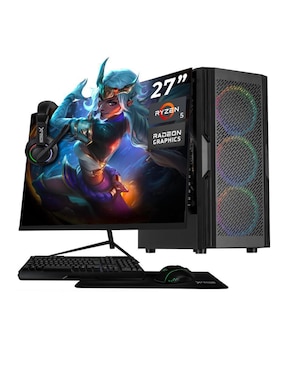 Computadora gamer Xtreme Pc Gaming XTPCR516GBVEGA7MDB 27 pulgadas full hd amd ryzen 5 amd radeon vega 7 16 gb ram 500 gb ssd