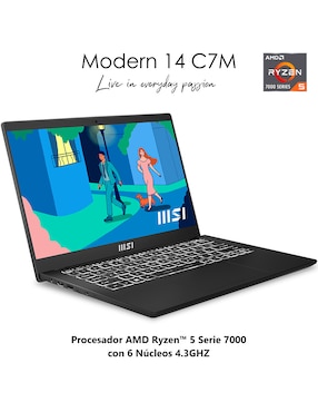 Laptop Msi 14 pulgadas Full HD AMD Ryzen 5 AMD Radeon 8 GB RAM 512 GB SSD