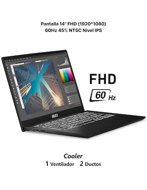 Laptop Msi 14 pulgadas Full HD AMD Ryzen 5 AMD Radeon 8 GB RAM 512 GB SSD