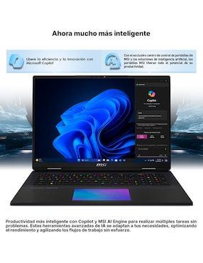 Laptop MSI Titan 18 Hx AI a2xwjg-256mx 18 pulgadas UHD+ Intel Core Ultra 9 NVIDIA GeForce RTX 5090 64 GB RAM 4 TB SSD