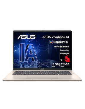Laptop Asus X1407QA-LY045W 14 pulgadas WUXGA Snapdragon X Qualcomm Adreno 16 GB RAM 512 GB SSD