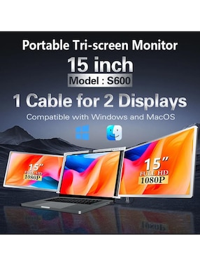 Monitor portátil Mr. Gadgets standard full HD 15 pulgadas S600