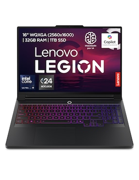 Laptop gamer Lenovo 83F5000XLM 16 pulgadas WQXGA Intel Core Ultra 9 NVIDIA GeForce RTX 5080 32 GB RAM 1 TB SSD
