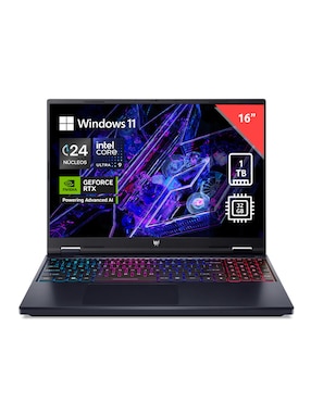 Laptop gamer Acer Predator Helios Neo 16 ai 16 pulgadas wqxga Intel Core Ultra 9 NVIDIA Geforce RTX 5070 32 GB RAM 1 TB SSD