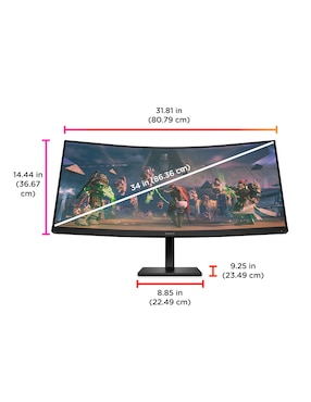 Monitor gamer Hp Omen standard UWQHD 34 pulgadas 780K8AA