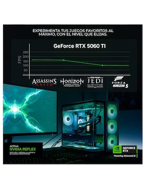 Computadora gamer Dxt Gaming DXTR732GB55060TIT6 AMD Ryzen 7 NVIDIA GeForce RTX 5060 Ti 32 GB RAM 1 TB SSD