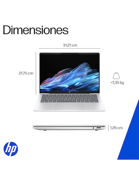Laptop HP Omnibook 5 14-HE0000LA 14 pulgadas 2K Snapdragon X Qualcomm Adreno 16 GB RAM 512 GB SSD