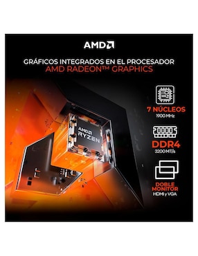 Computadora gamer Xtreme Pc Gaming XTACR516GBVEGA7MFW 23.8 pulgadas Full HD AMD Ryzen 5 AMD Radeon Graphics 16 GB RAM 500 GB SSD